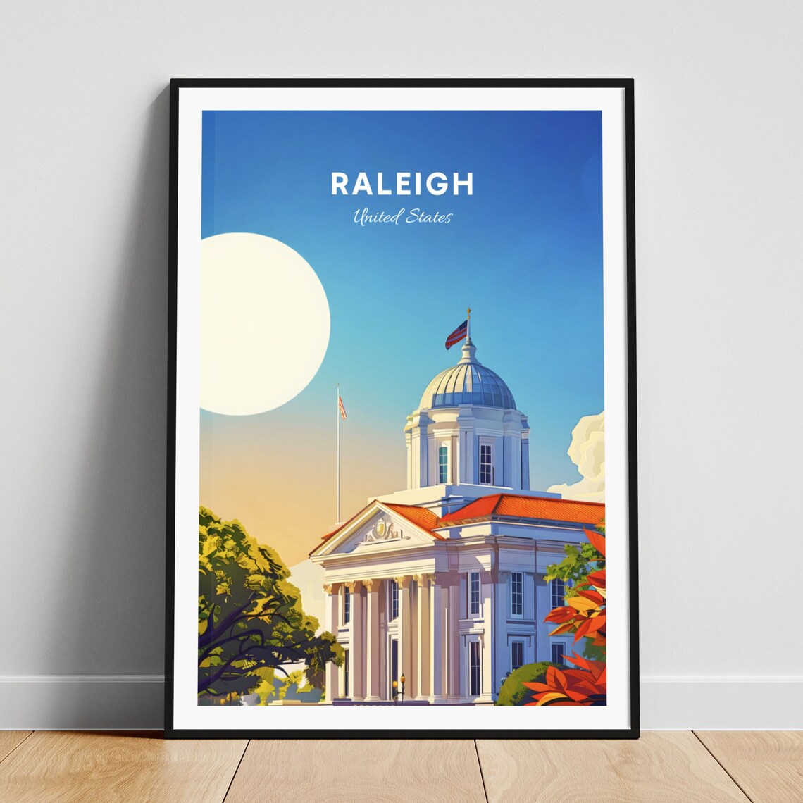 Raleigh North Carolina Historic Capitol Dome Morning Sunrise Poster