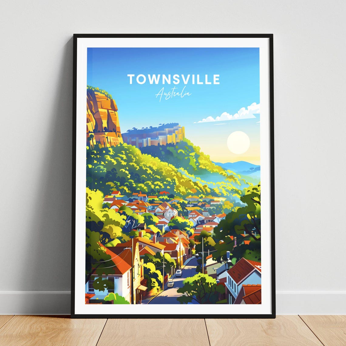 Townsville Australia Hillside Suburb Castle Hill View Poster