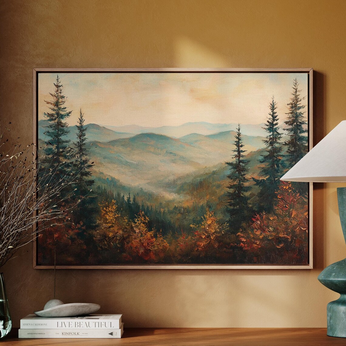 Rustic Mountain Landscape, Scenic Forest View
