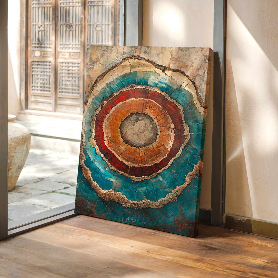 Petrified Wood Abstract Tree Ring Geode Texture