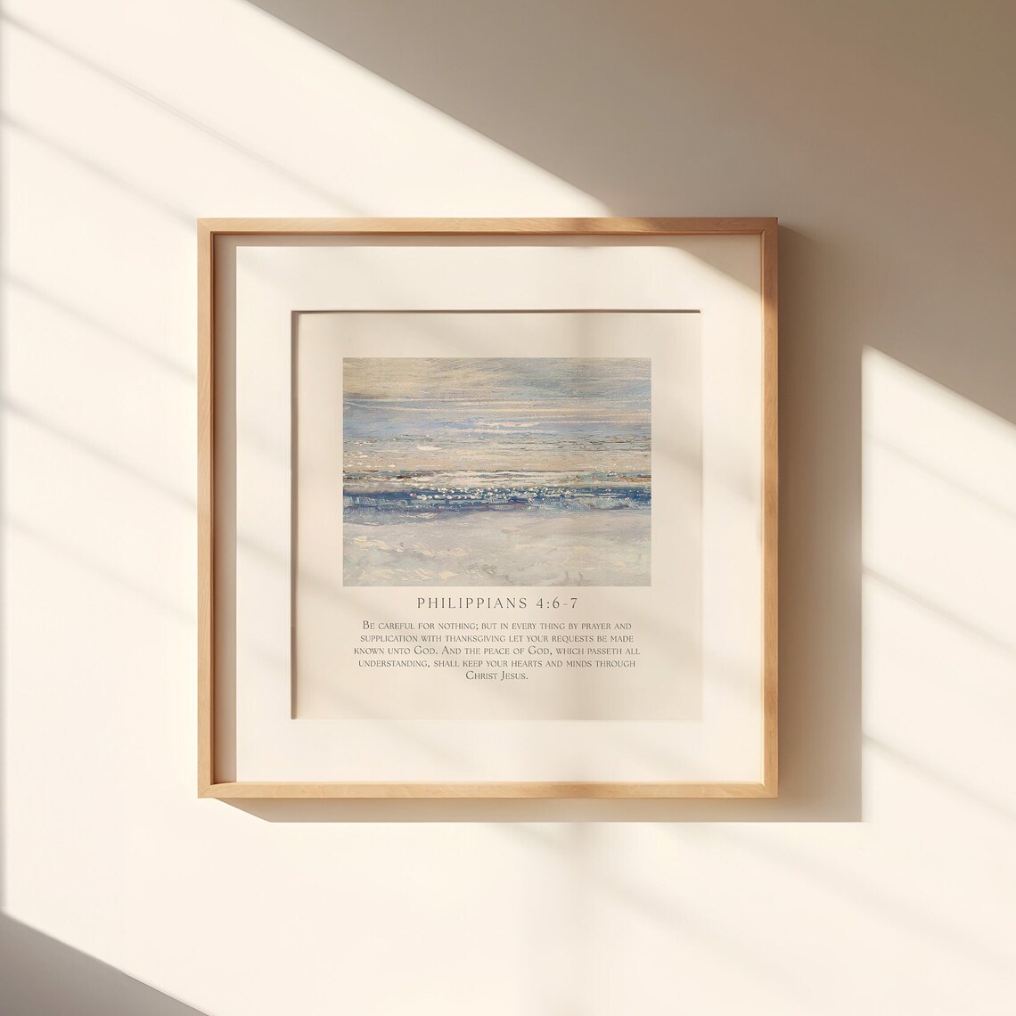 Philippians 4:6-7 Ocean Landscape Art Print - Image 2