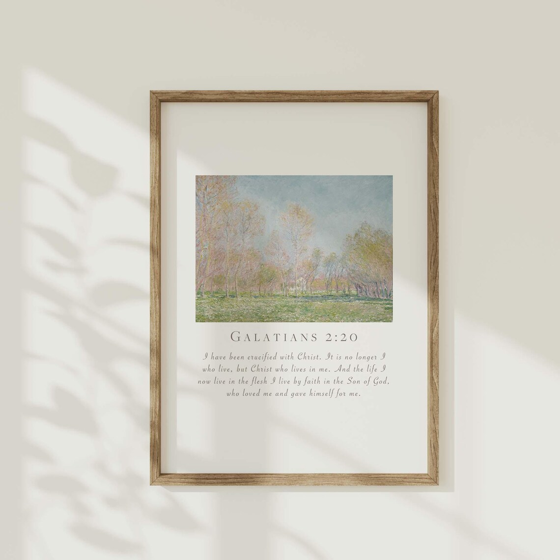 Galatians 2:20 Spring Woodland Impressionist Landscape Scripture Poster