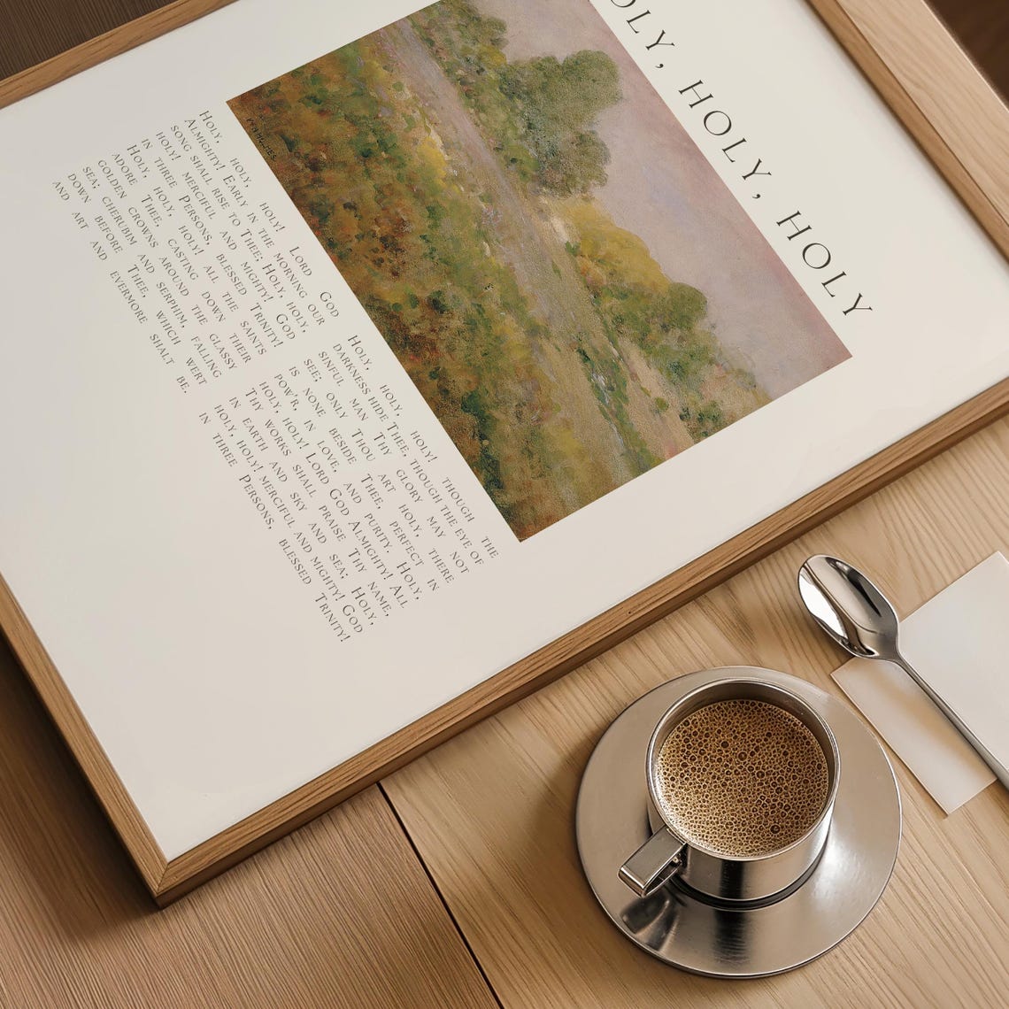Holy Holy Holy Hymn Impressionist River Landscape Worship Poster - Image 3