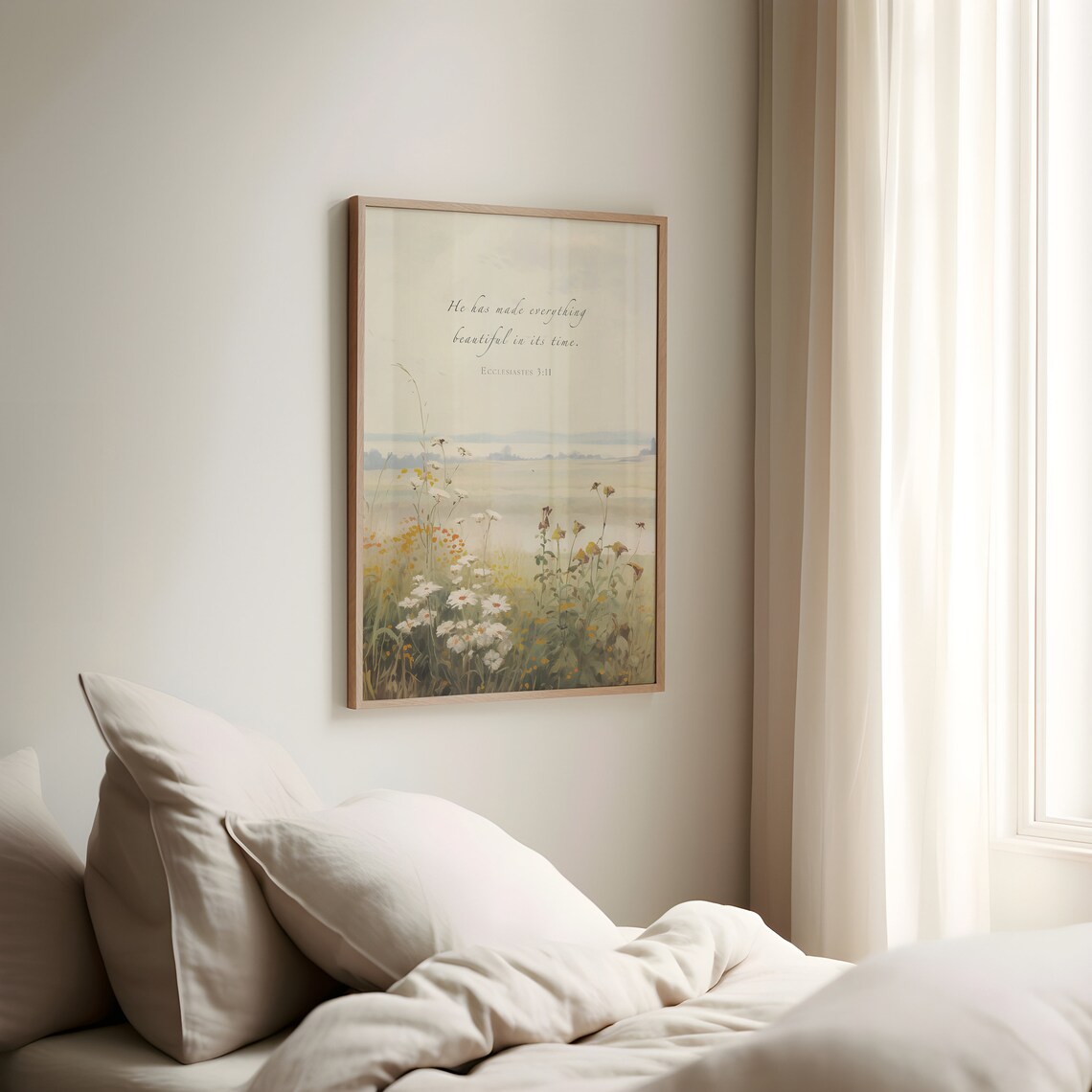 Ecclesiastes 3:11 Wildflower Farmhouse Floral Art Print - Image 4