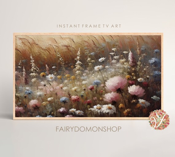 Wildflower Wheat Field Bright Summer Meadow Oil Painting Poster