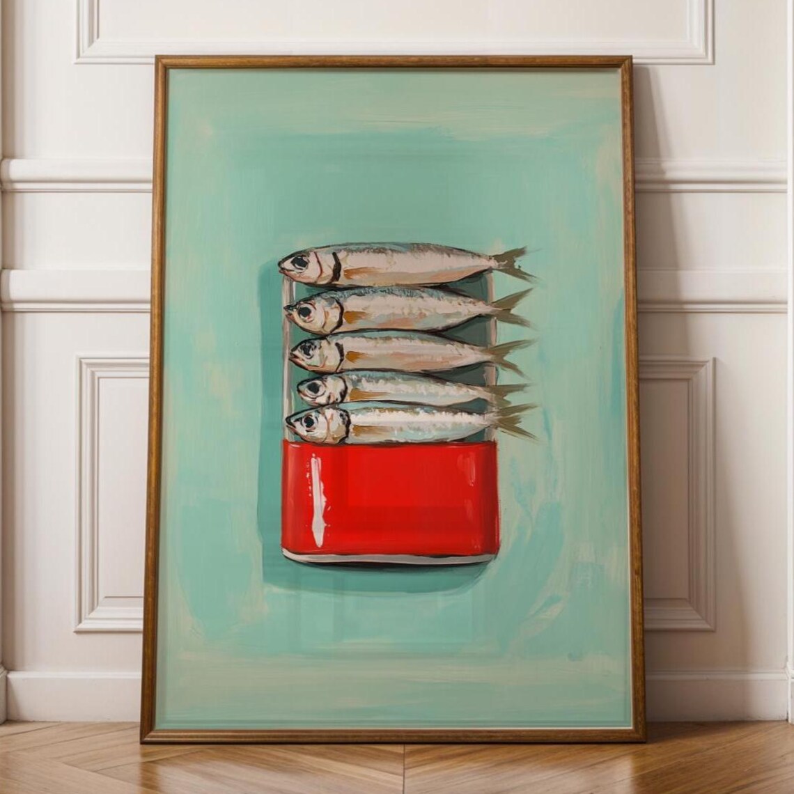 Sardines Vintage Fish Wall Art Print, Nautical