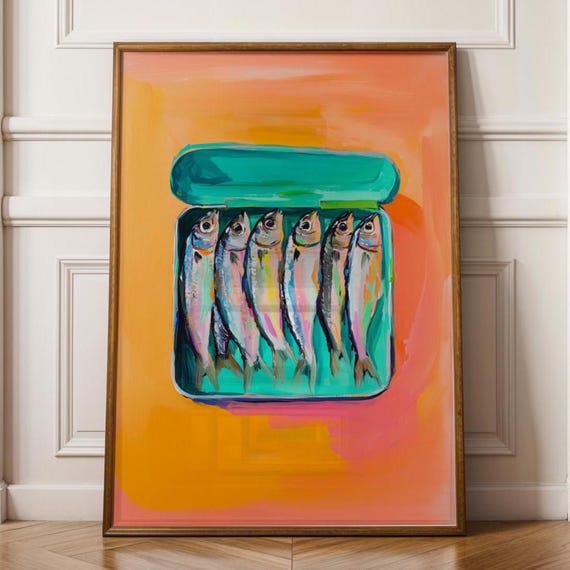 Sardines Retro Food Vintage Fish Art Print
