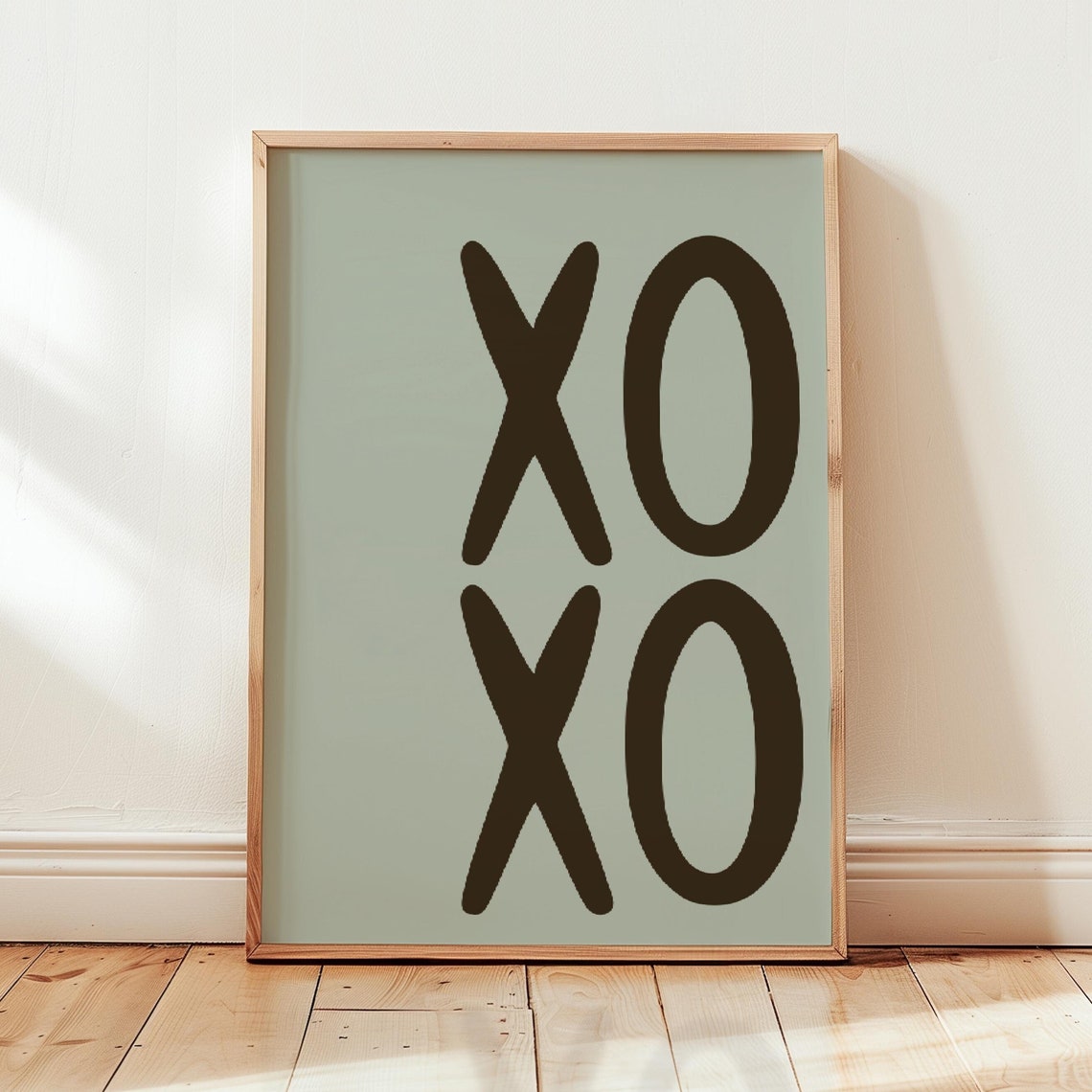 XO XOXO Bold Typography Sage Green Modern Love Sign Quote Poster