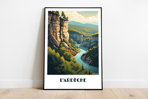 Handmade Poster Of Lardeche Wall Art Retro Travel Framed Birthday Home Made Decor Gift Vector Illustration Print Painting Custom