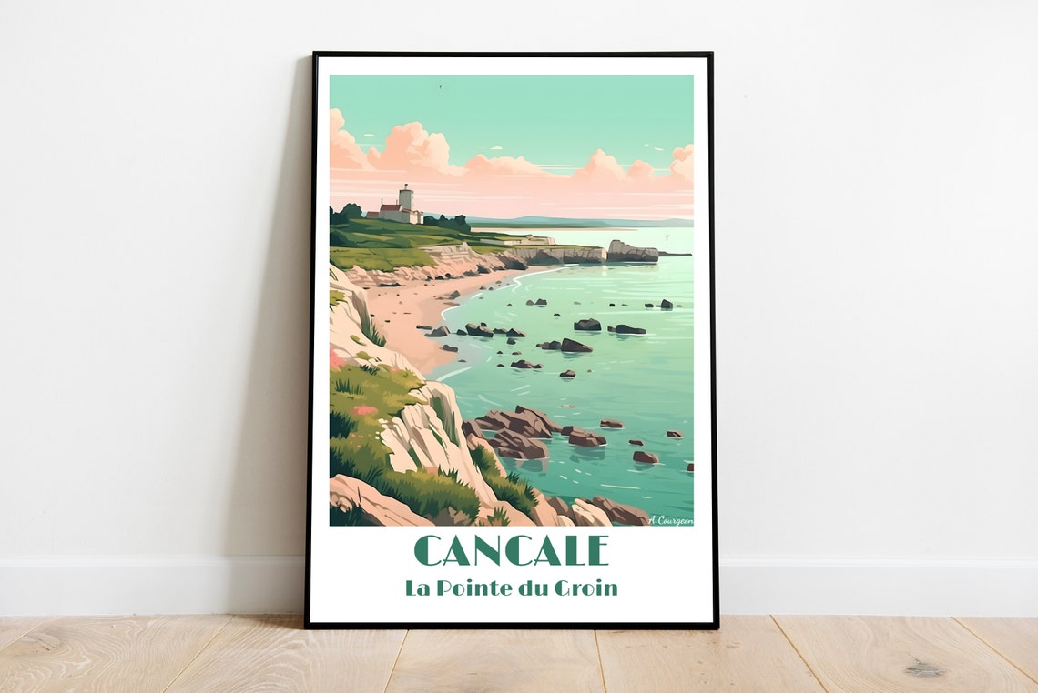 Cancale La Pointe du Groin Brittany Rocky Coast Travel Poster