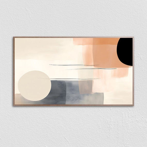 Abstract Shapes Frame Tv Art Neutral Frame Tv Art Soft Neutral Tones Painting Abstract Art For Frame Tv Frame