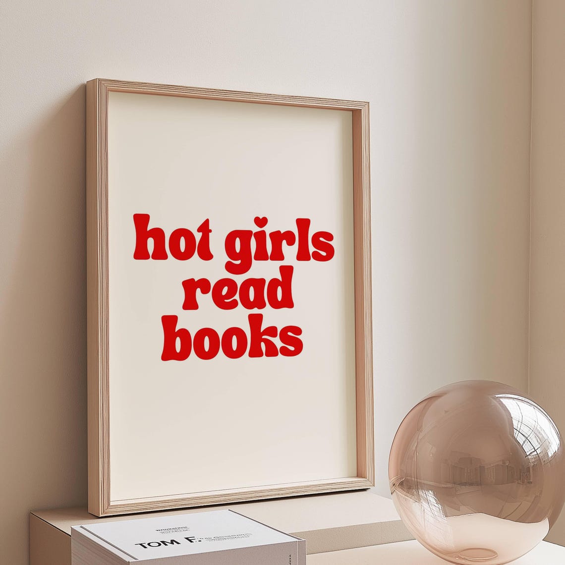Hot Girls Read Books Red Retro Typography Poster Book Lover Gift - Image 5