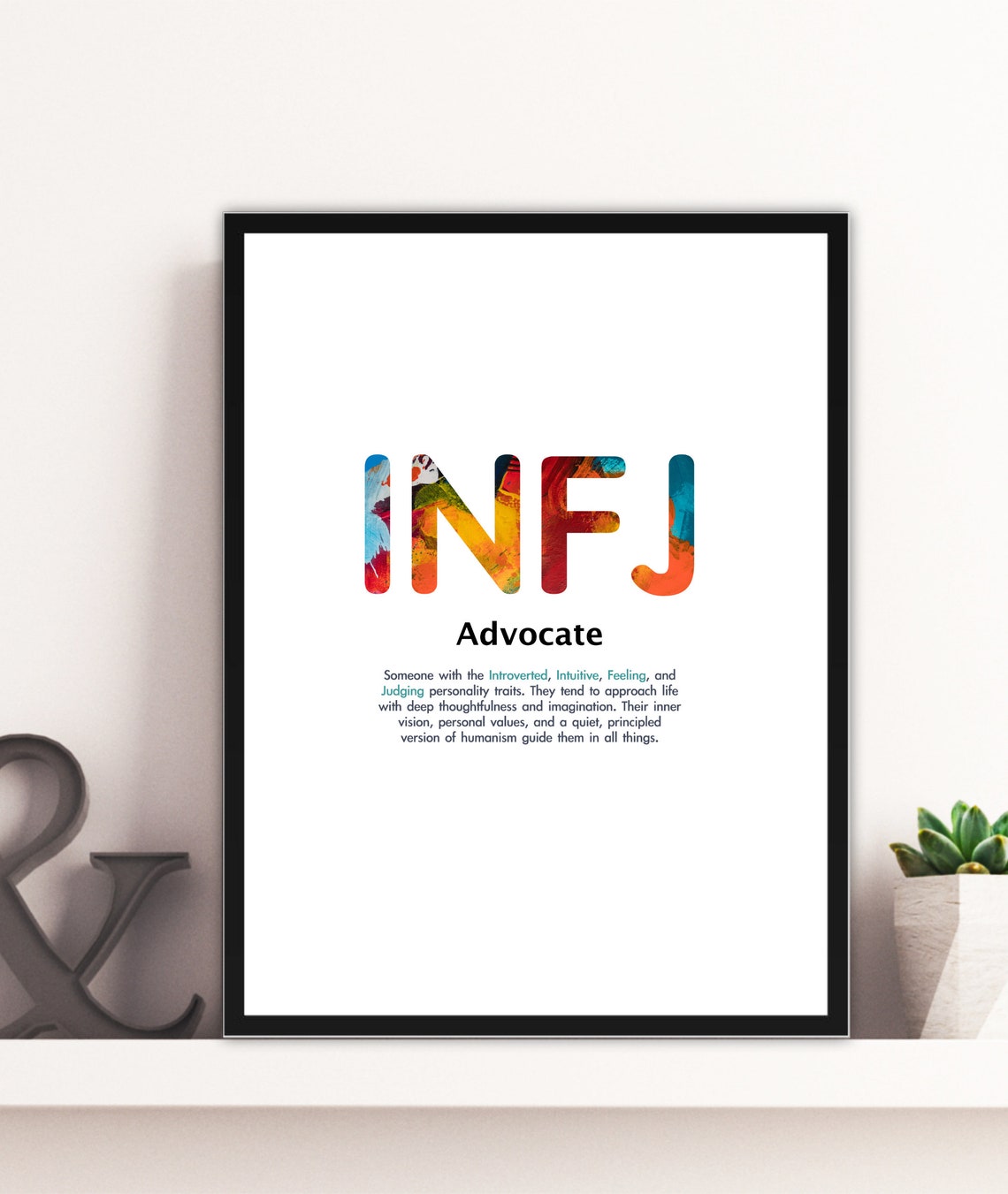 Infj Personality Quote Print 16 Types Wall Art Colourful Abstract Inspirational Poster Physical Unframed Gift For Teens Home