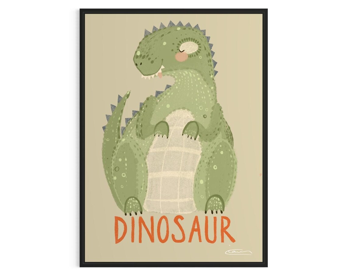 Personalized Dinosaur Print, Montessori Nursery Decor