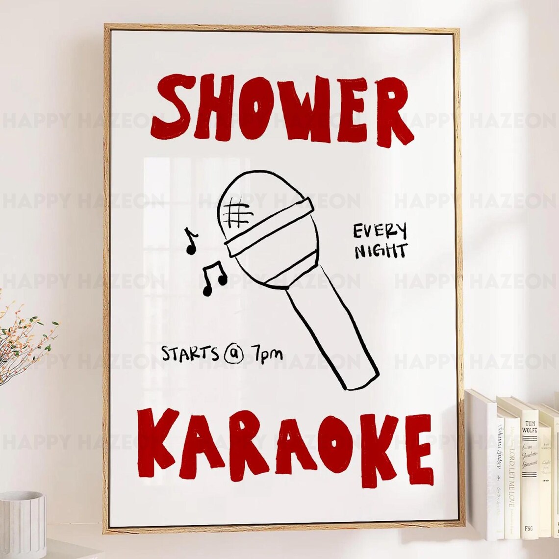 Shower Karaoke Retro Bathroom Art Print Poster - Image 3