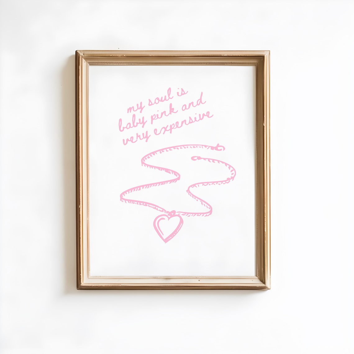 Baby Pink And Very Expensive Script Pearl Necklace Charm Poster - Image 2
