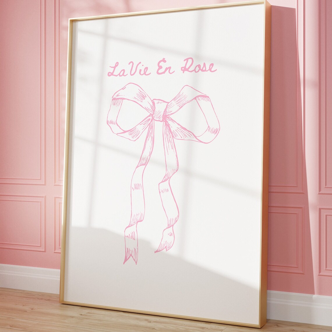 La Vie En Rose Pink Bow Coquette French Quote Room Decor Poster