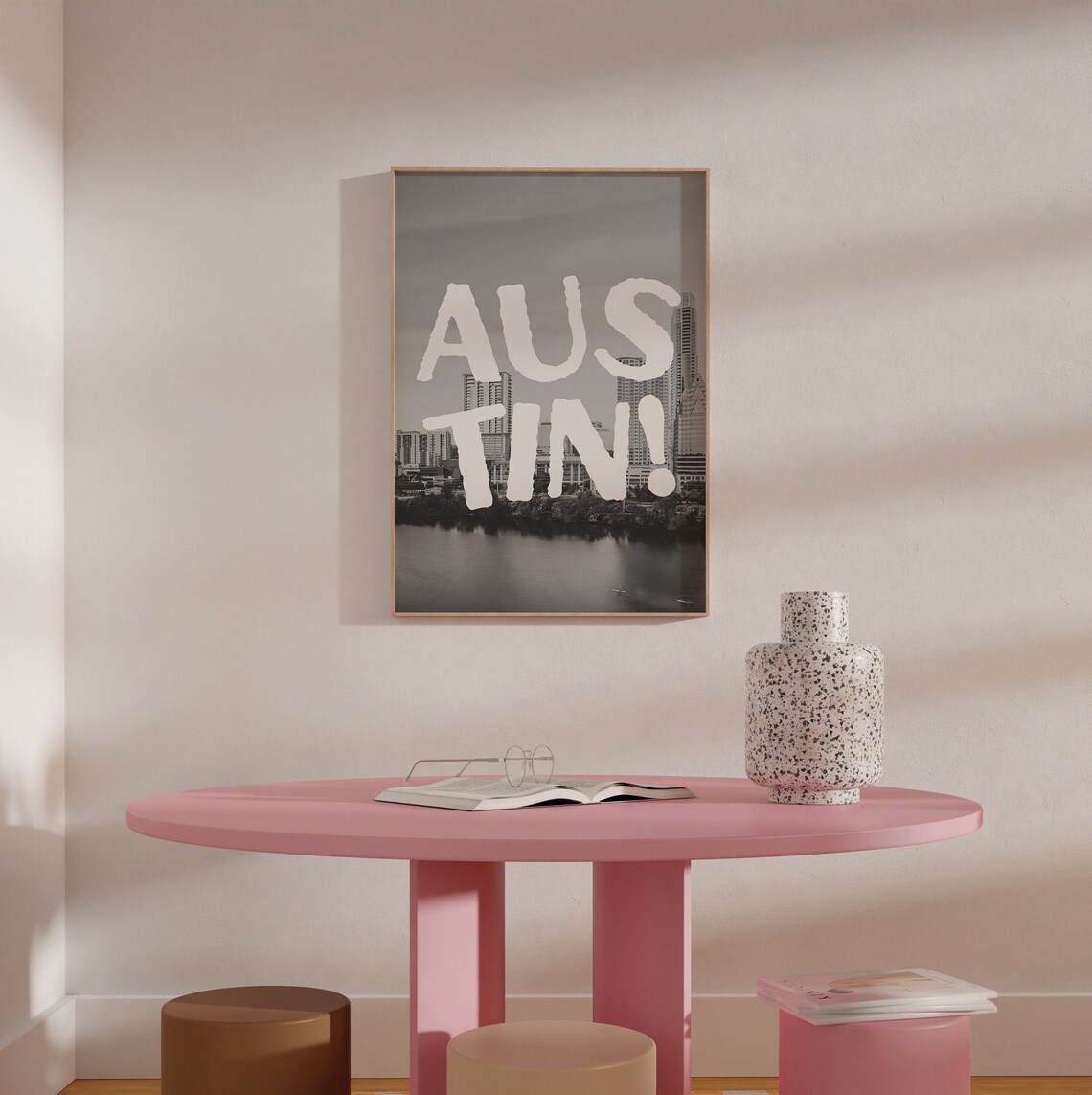 Austin City Skyline Black And White Photo Quote Typography Poster - Image 4