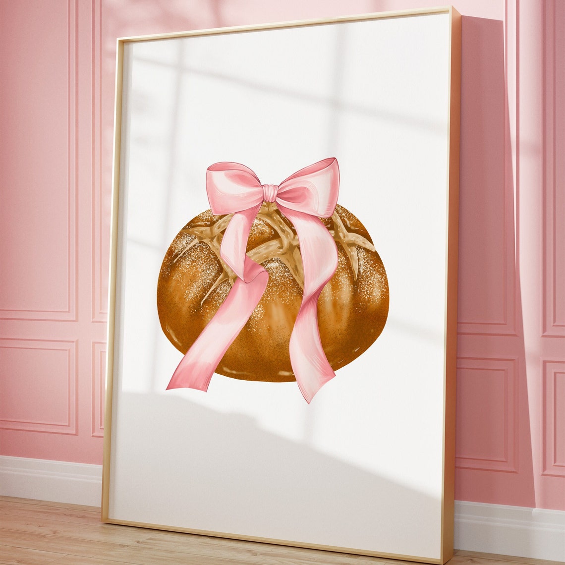 Pink Bow Glazed Pastry Watercolor Coquette Kitchen Art Print - Image 5