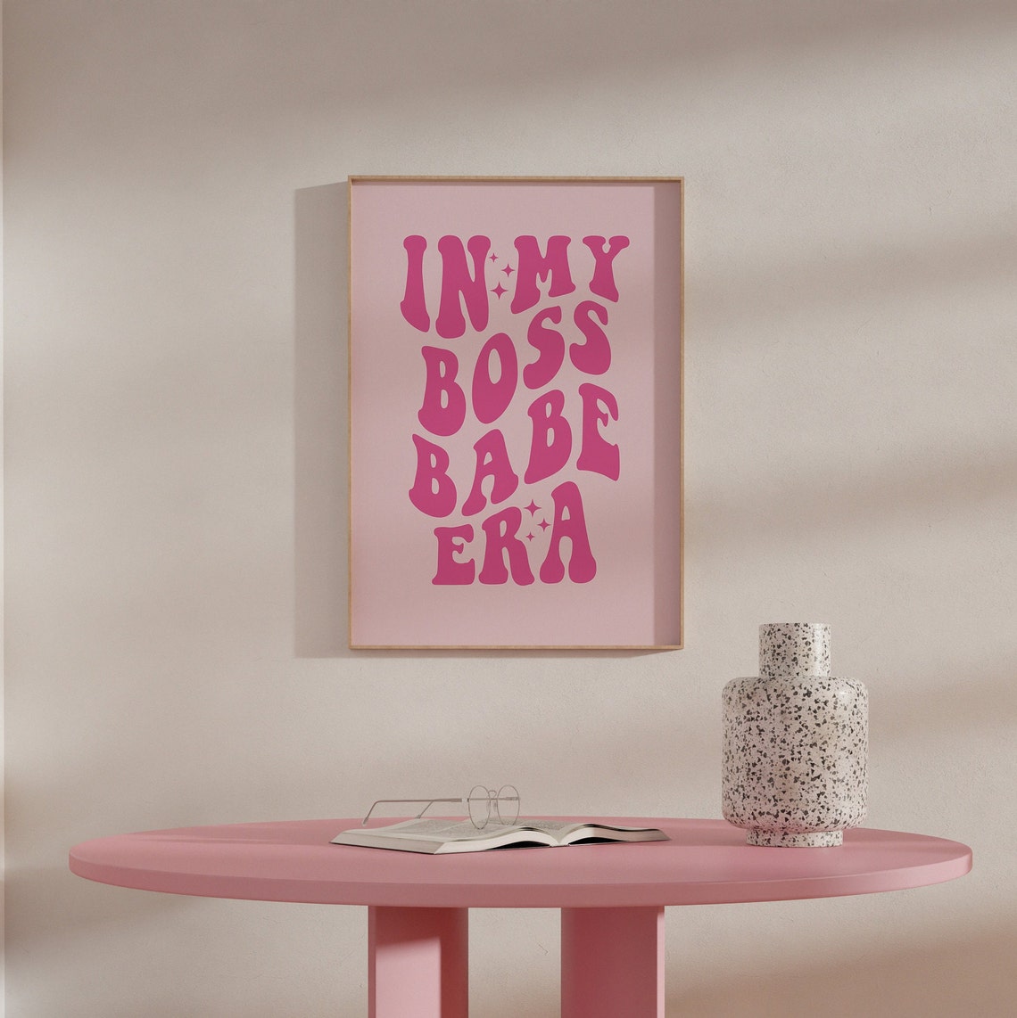 In My Boss Babe Era Retro Pink Trendy Preppy Quote Dorm Poster - Image 4