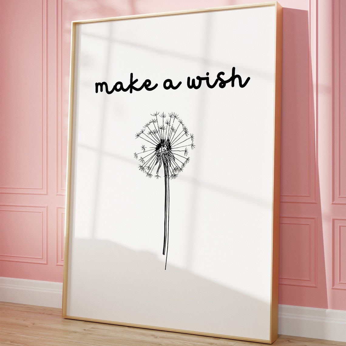 Make a Wish Dandelion Seed Head Line Art Minimalist Decor Poster - Image 3