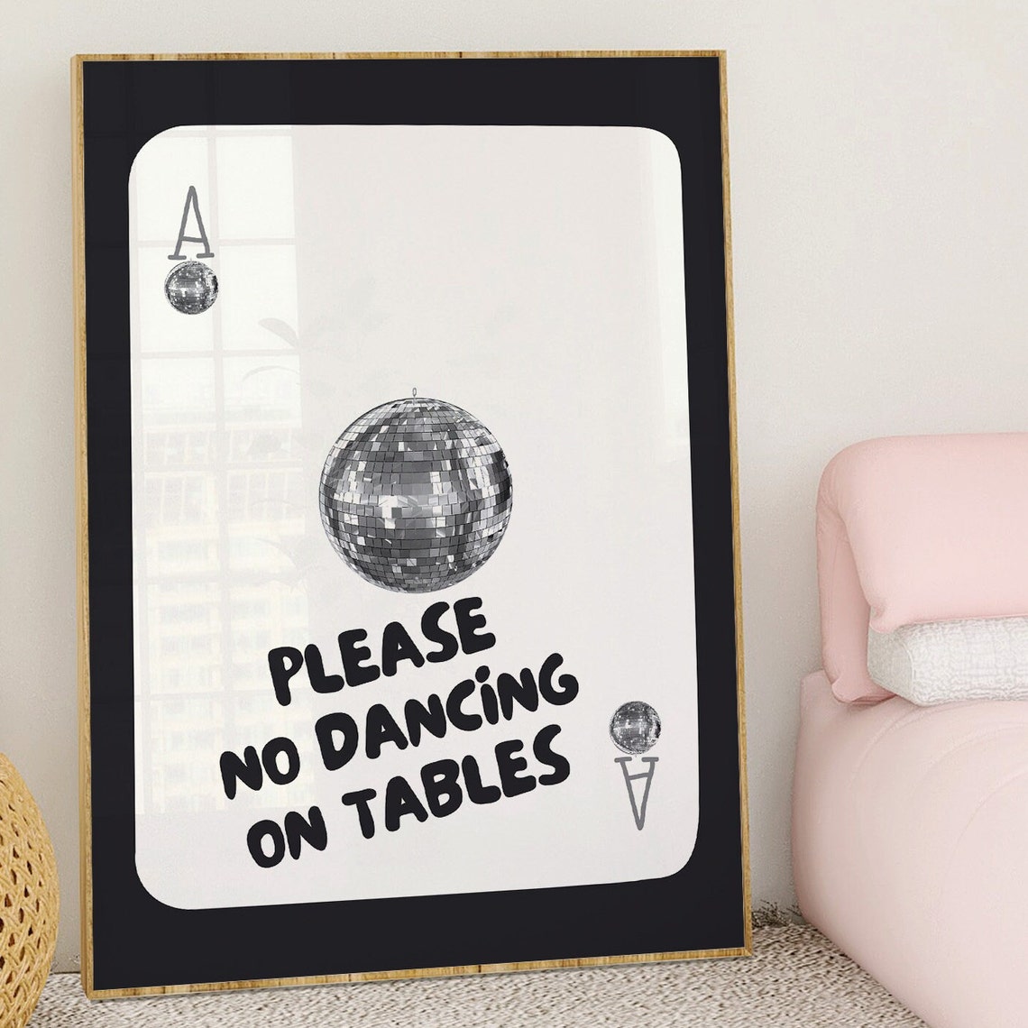 Please No Dancing On Tables Disco Ball Ace Playing Card Print - Image 2