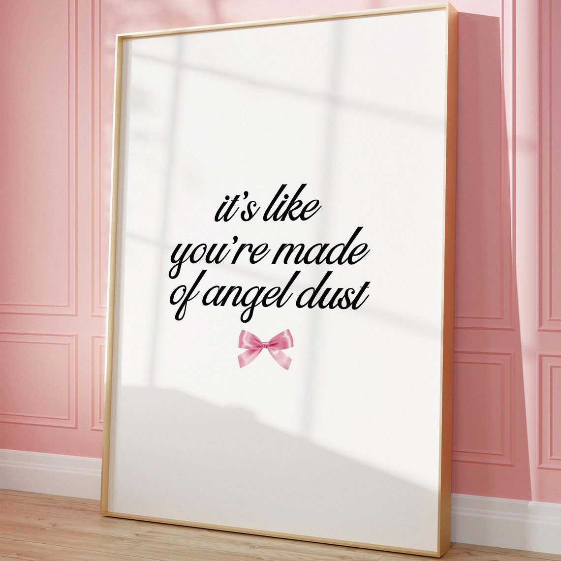 Angel Dust Quote Pink Bow Coquette Script Girls Room Decor Poster - Image 3