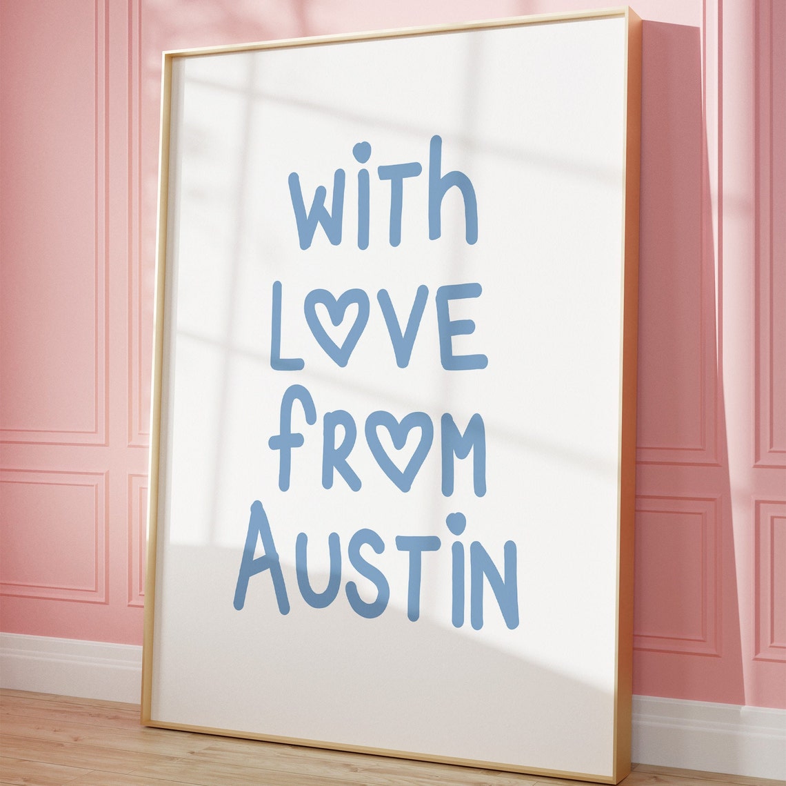 With Love From Austin Handwritten Travel Typography Wall Poster - Image 4