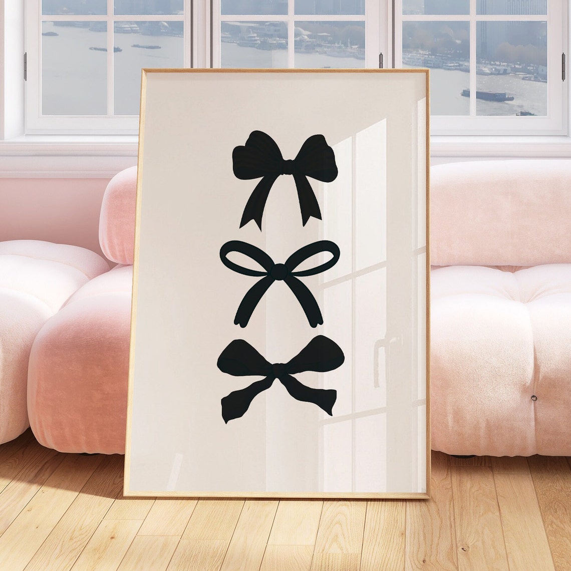 Three Black Bow Silhouettes Minimalist Coquette Balletcore Poster - Image 4