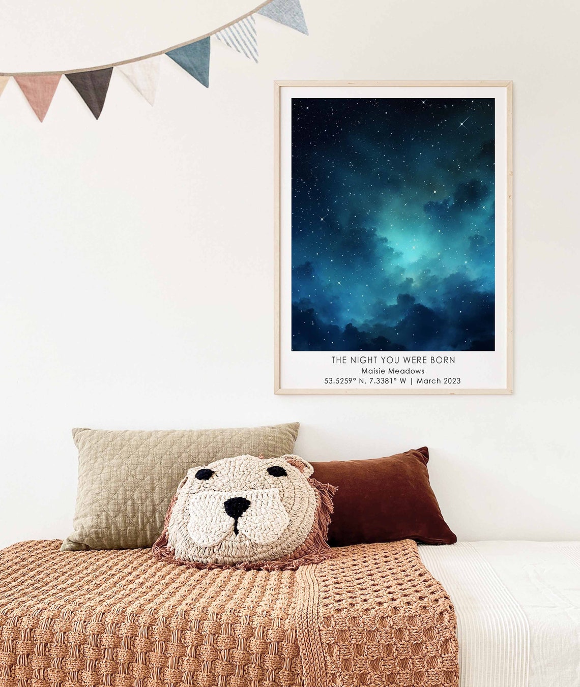 Personalized New Baby Night Sky Star Map Birth Keepsake Poster - Image 3