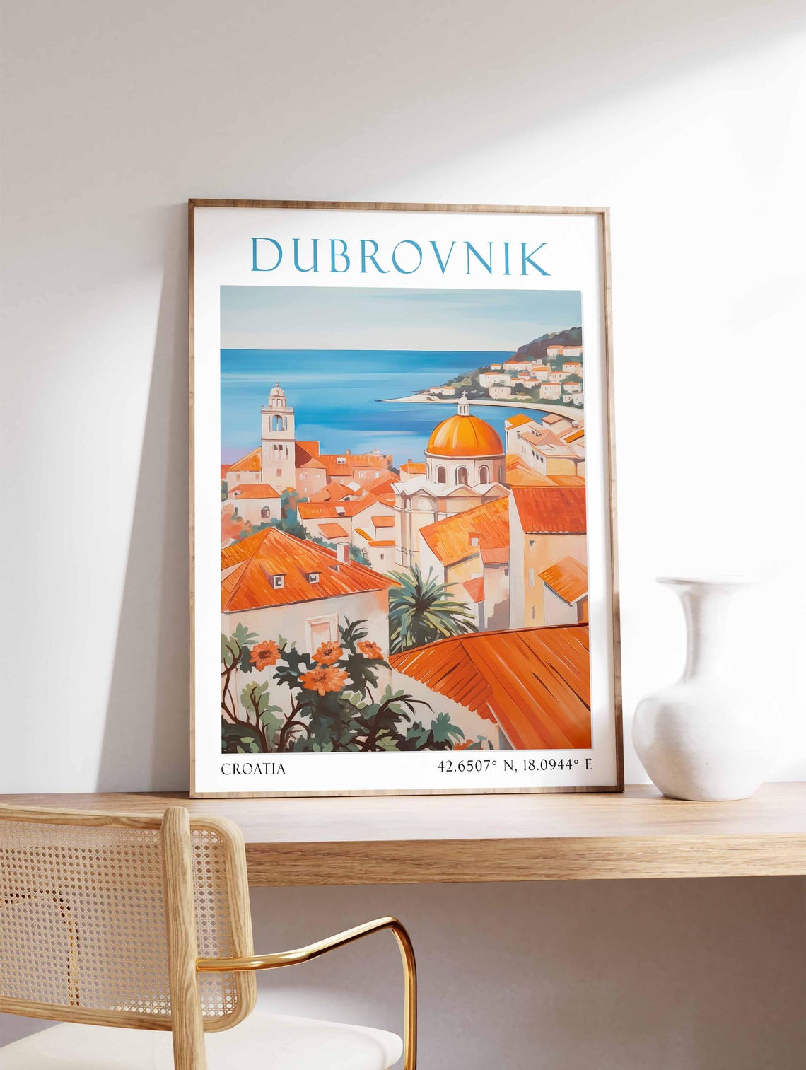 Dubrovnik Travel Print Dubrovnik Travel Poster Croatia Wall Art Mediterranean Travel Decor Dubrovnik Travel Gift Dubrovnik Travel Art