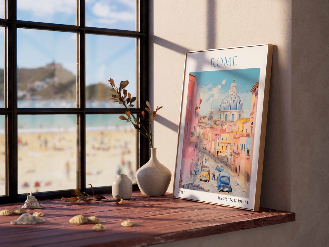 Rome Travel Print Rome Travel Poster Italy Wall Art Italy Travel Decor Rome Wall Art Rome Travel Gift Rome Art Print Italian Decor - Image 2