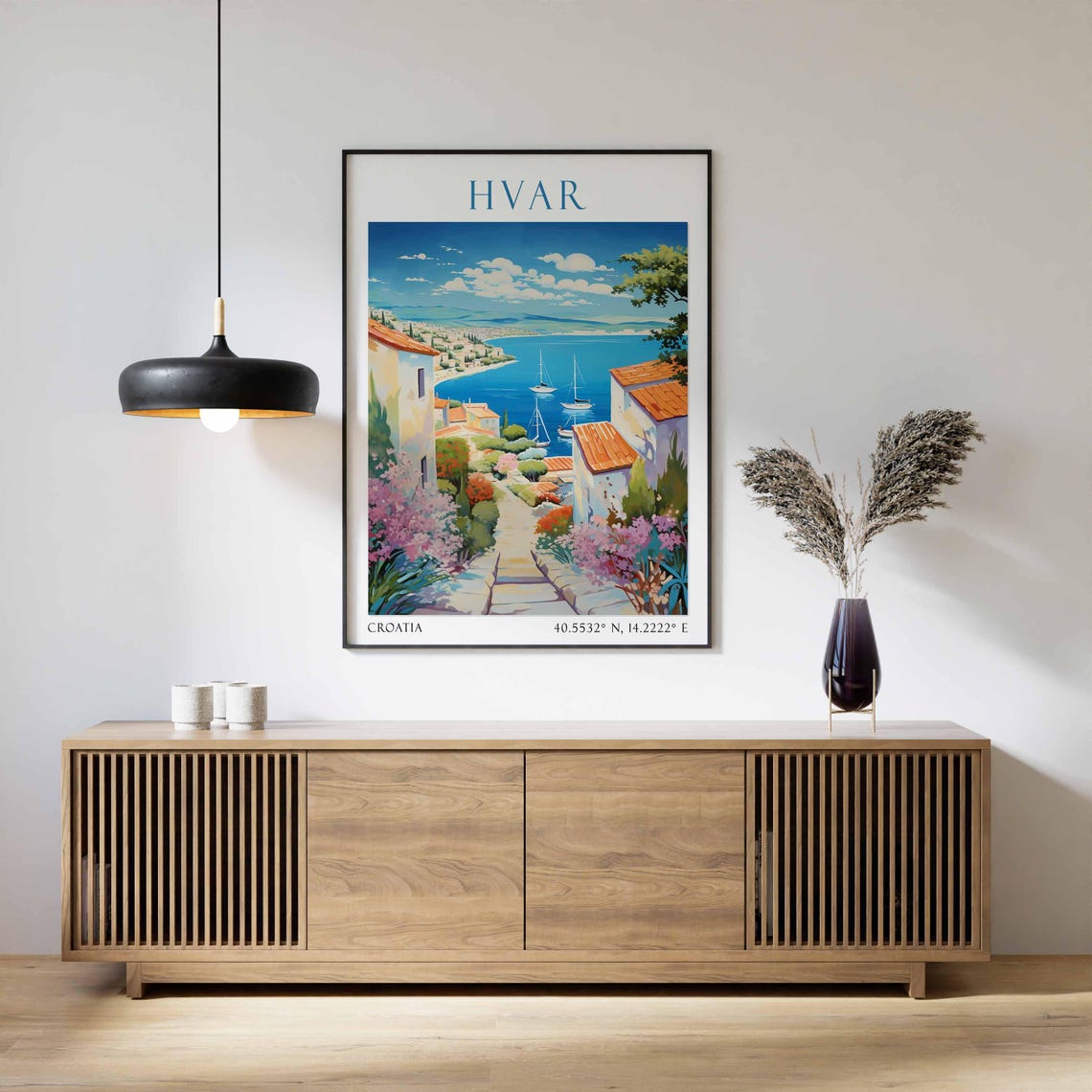 Hvar Poster Croatia Travel Print European Decor Europe Travel Poster Hvar Wall Art Sea Print Hvar Gift Hvar Travel Poster - Image 2
