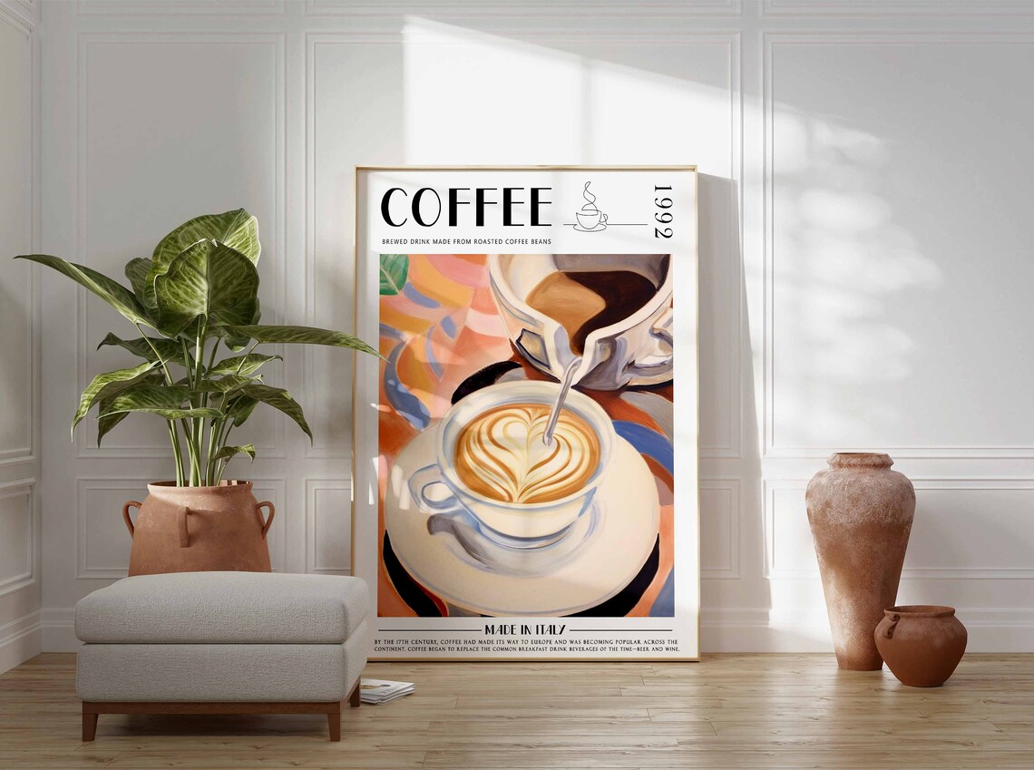 Coffee Retro Vintage Kitchen Decor Art Print - Image 3