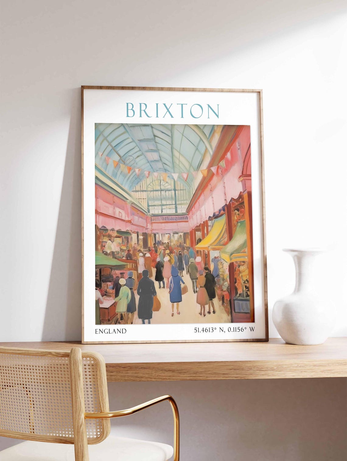 Brixton Market Poster London Print London Art London Poster London Travel Print Brixton Market Print Retro London Art