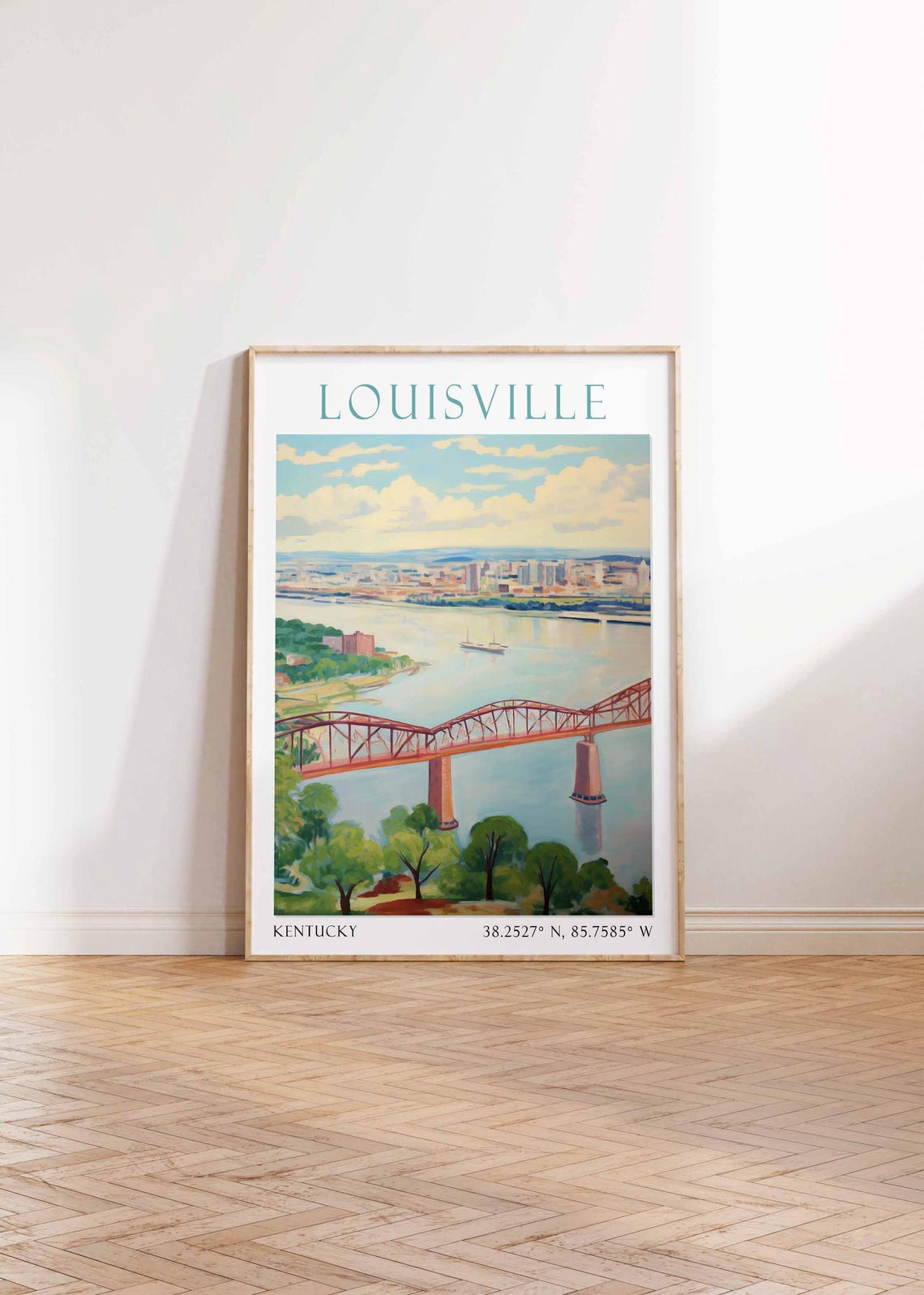 Louisville Travel Print United States Home Decor Retro Wall Art Wedding Gift Birthday Gift Louisville Travel Art Louisville Poster - Image 4