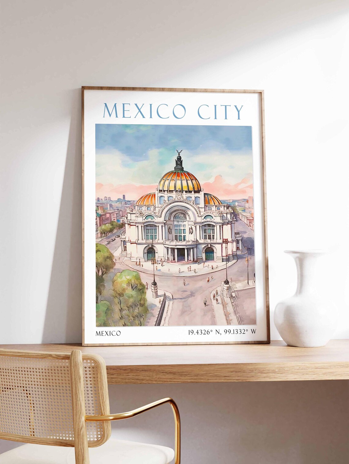 Mexico City Traditional Travel Print United States Mexico City Poster Mexico City Poster Wedding Gift Birthday Present - Image 4