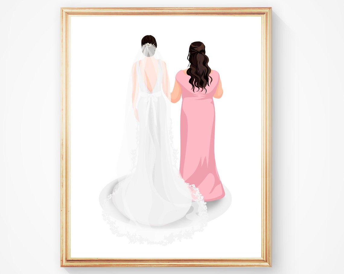 Custom Bride With Mother in Navy Dress Mothers Day 2021 Quote Poster - Image 5