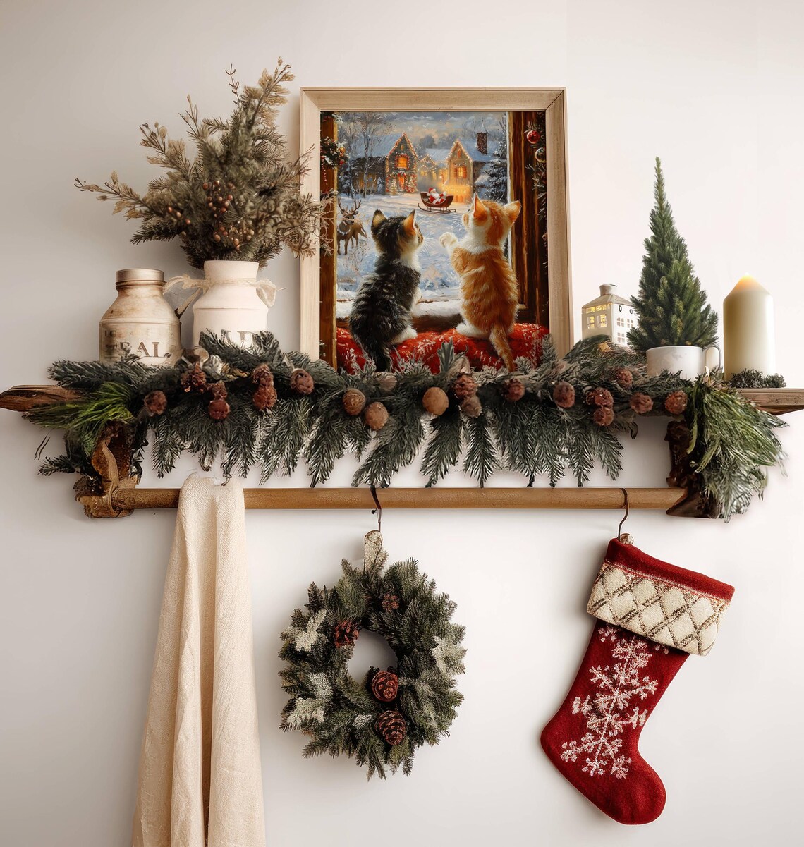 Kittens Watching Santa Claus Christmas Poster - Image 7