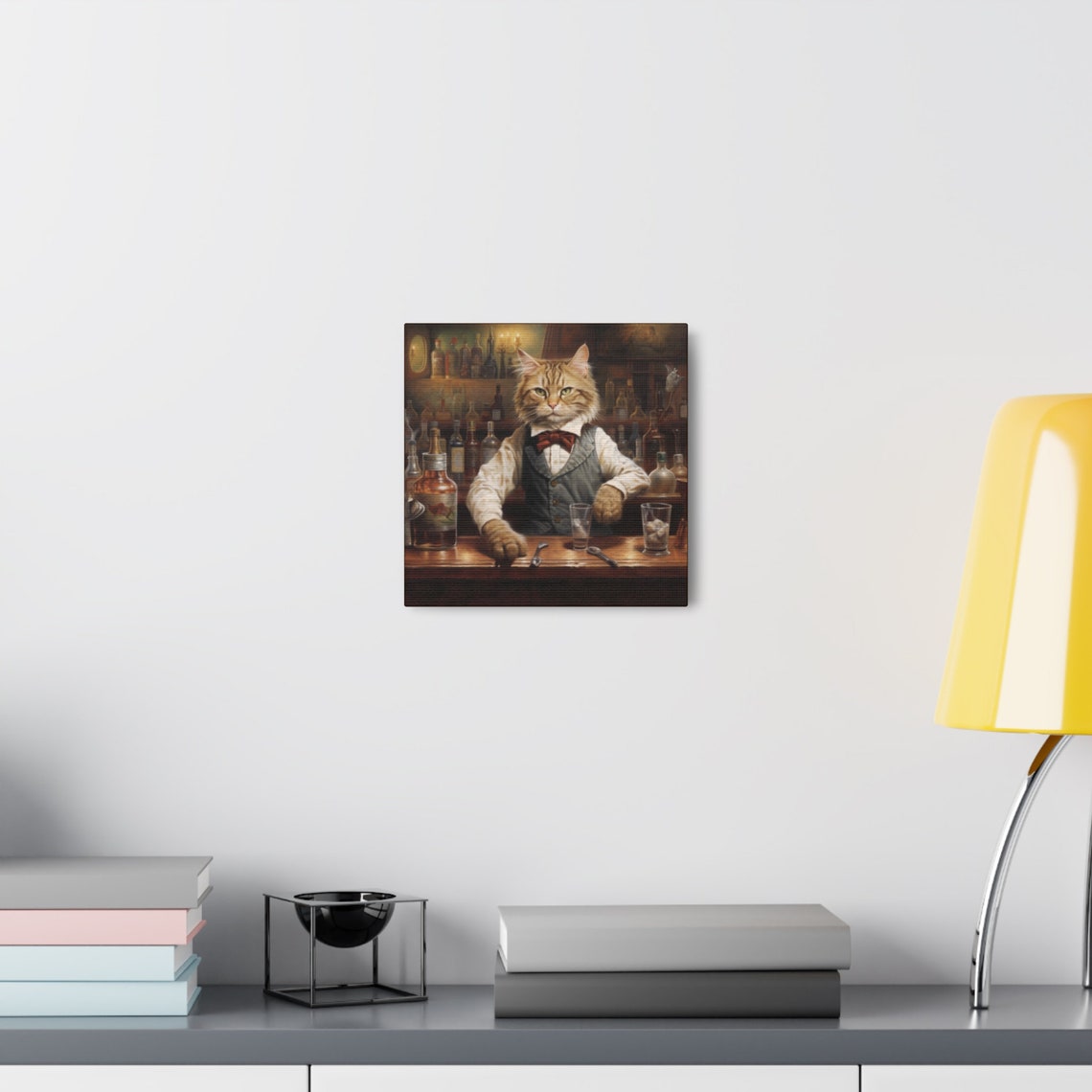 Ginger Bartender Cat in a Vintage Speakeasy Bar Portrait Poster - Image 2