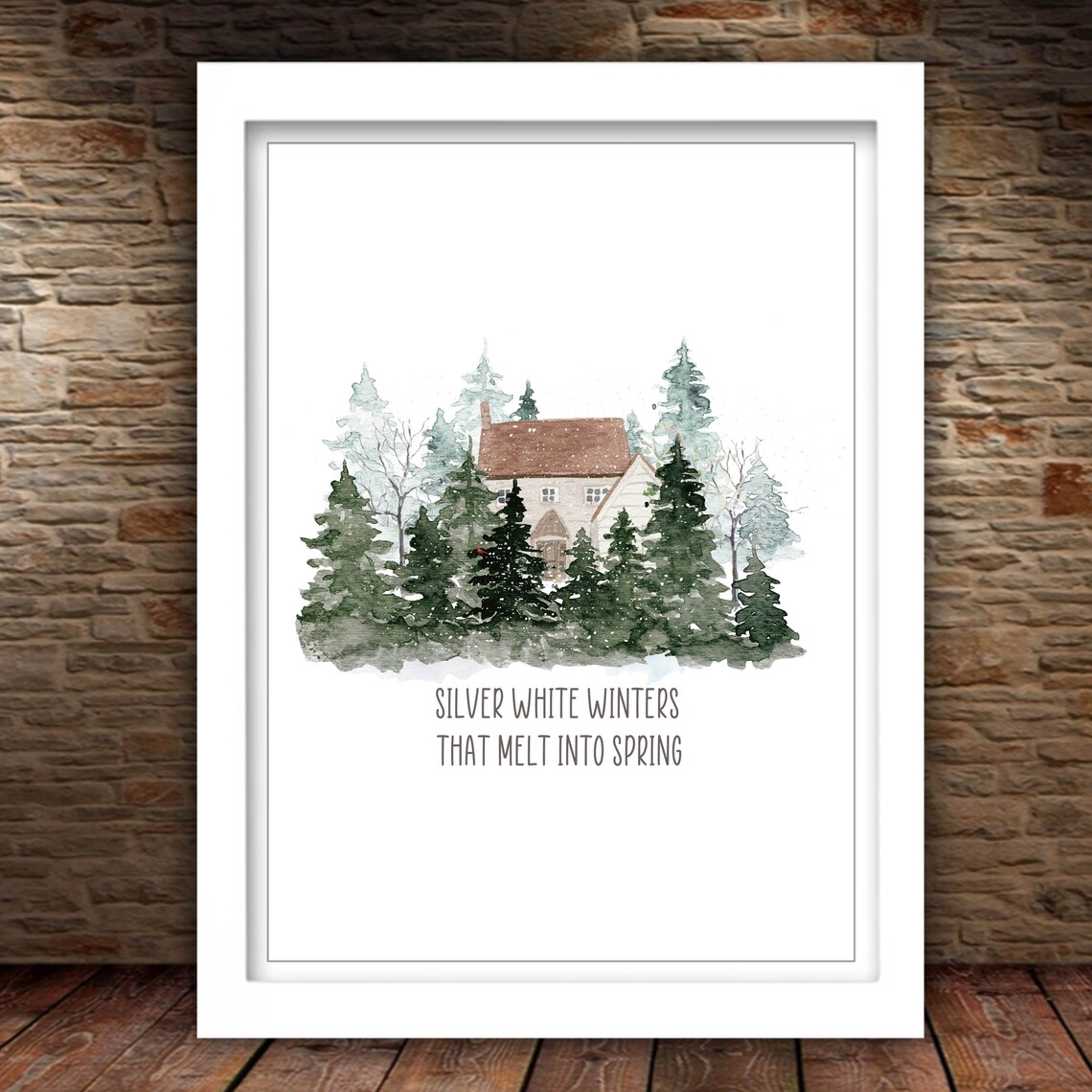 Silver White Winters That Melt Into Spring Quote Art Print - Image 2