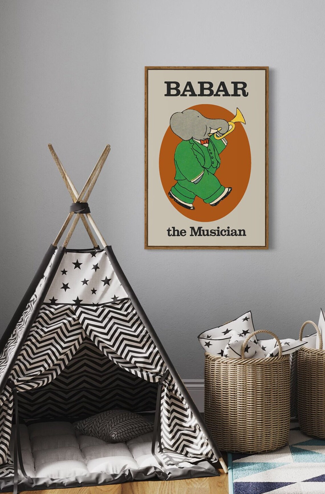 Babar The Elephant Nursery Decor, Kids Gift - Image 4