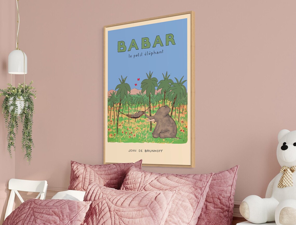 Babar The Elephant - Retro Nursery Art - Image 2