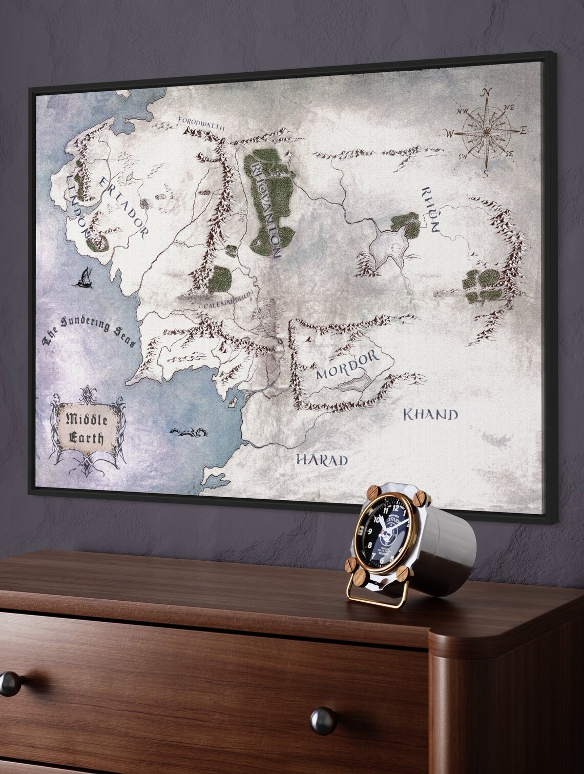 Middle Earth Antique Map, Lord Of The Rings Travel Poster - Image 5