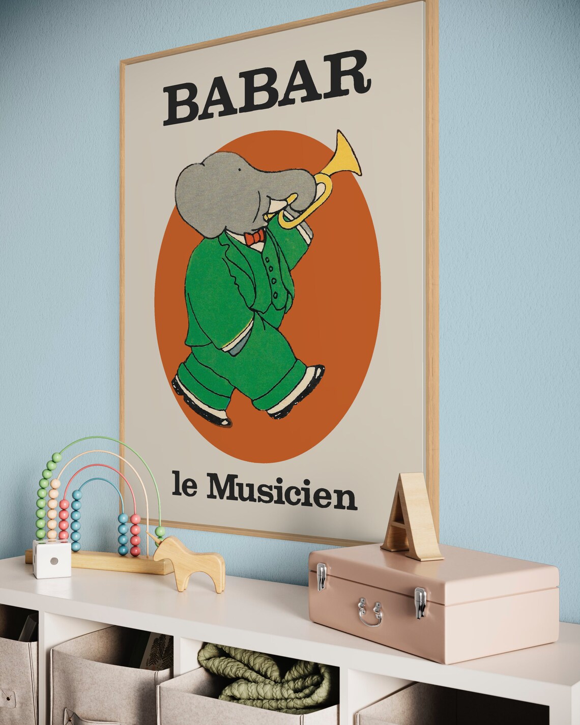 Babar The Elephant Retro Nursery Decor Art Print - Image 2