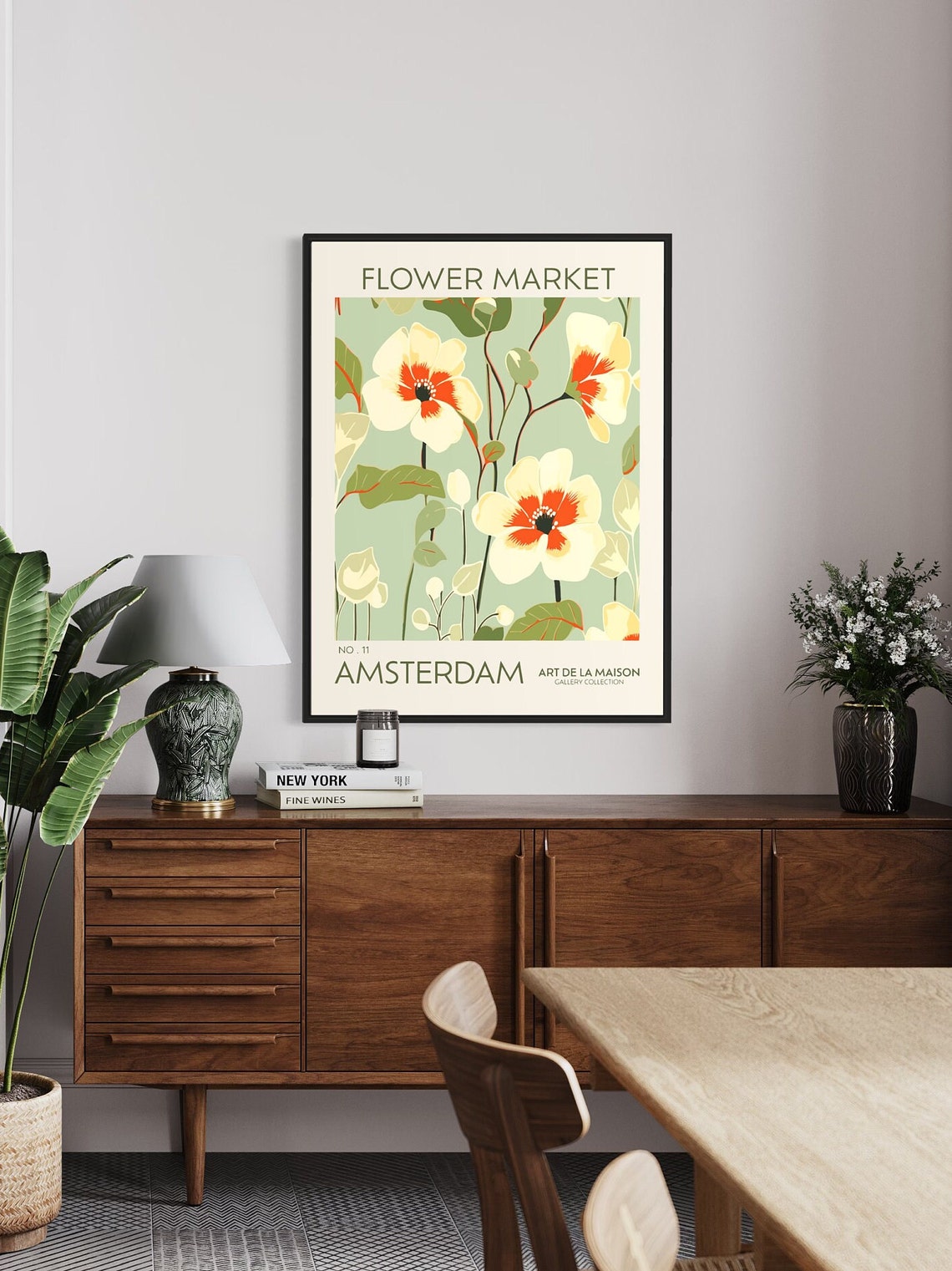 Flower Market - Retro Travel Poster - Image 2