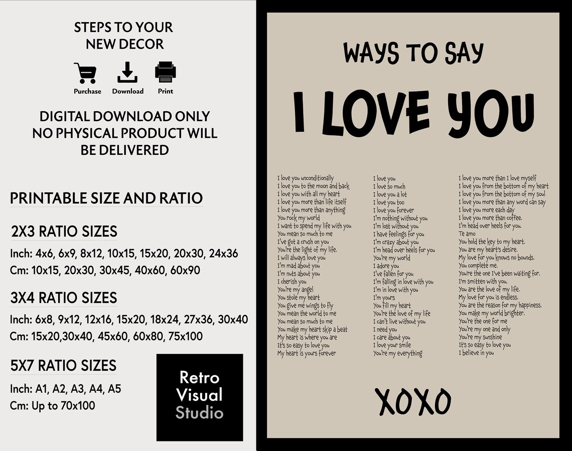I Love You Typography, Retro Boho Wall Decor - Image 4