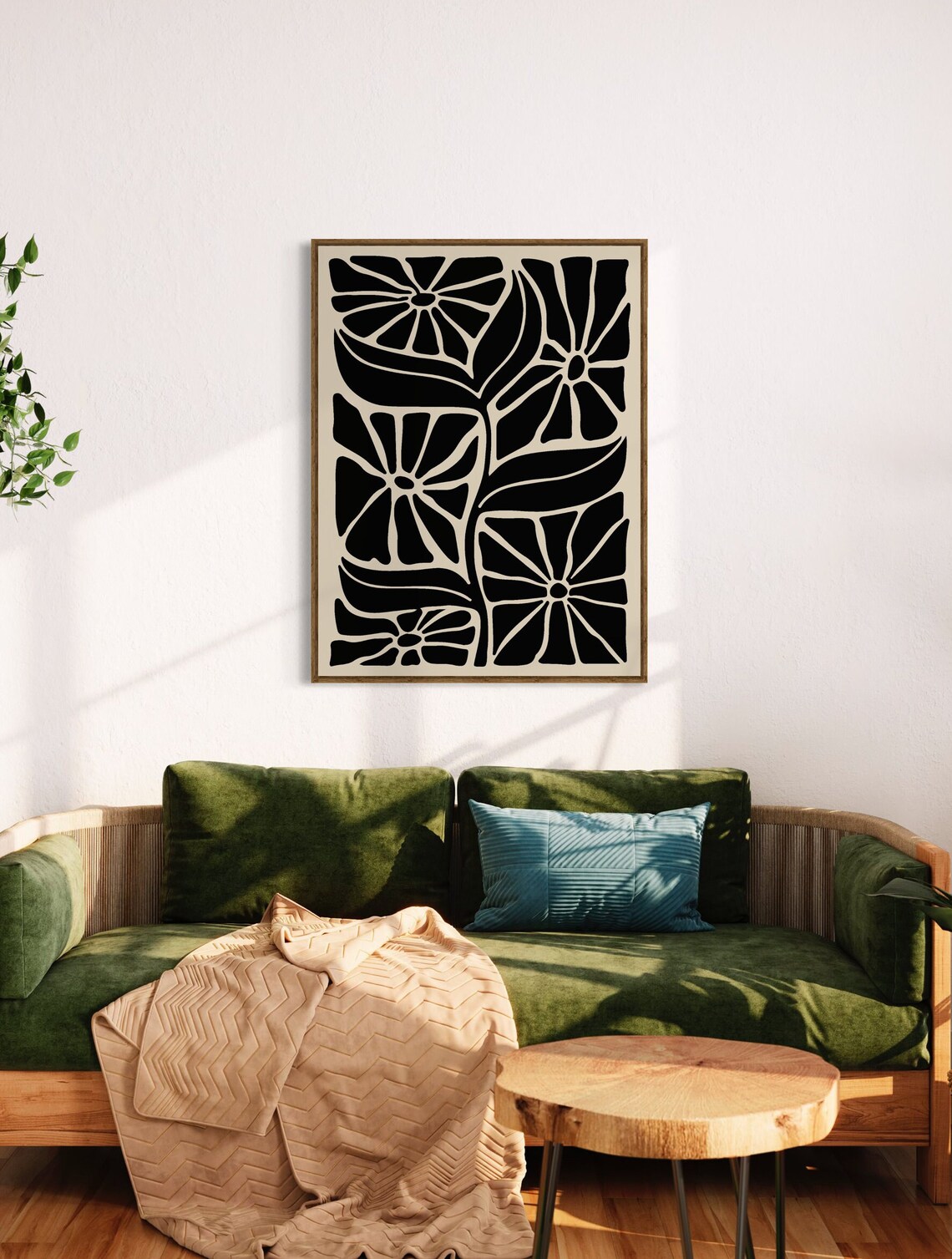Abstract Botanical Poster, Neutral Minimalist Decor - Image 4