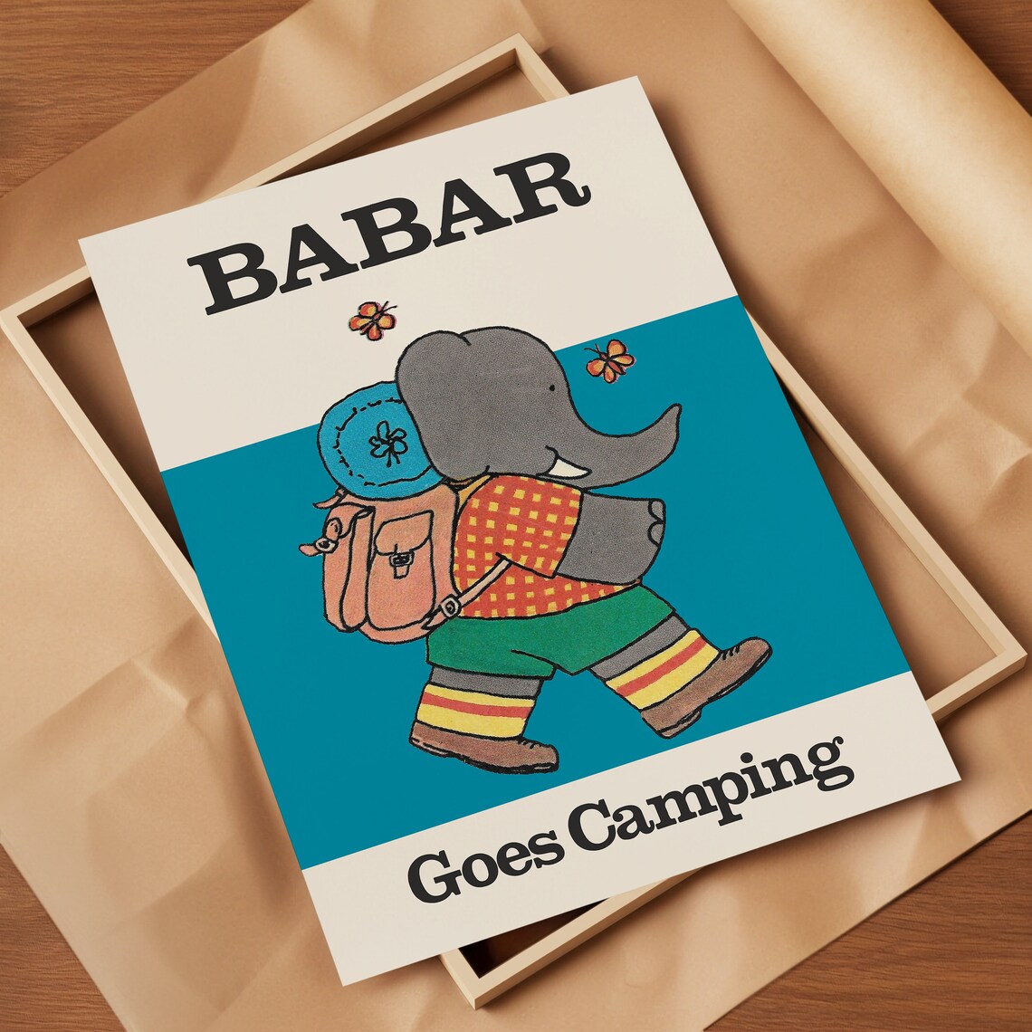 Babar The Elephant Retro Nursery Decor, Art Print - Image 5