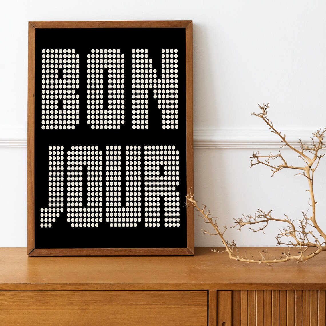 Bonjour Typography, Retro Boho Entry Way Decor - Image 4